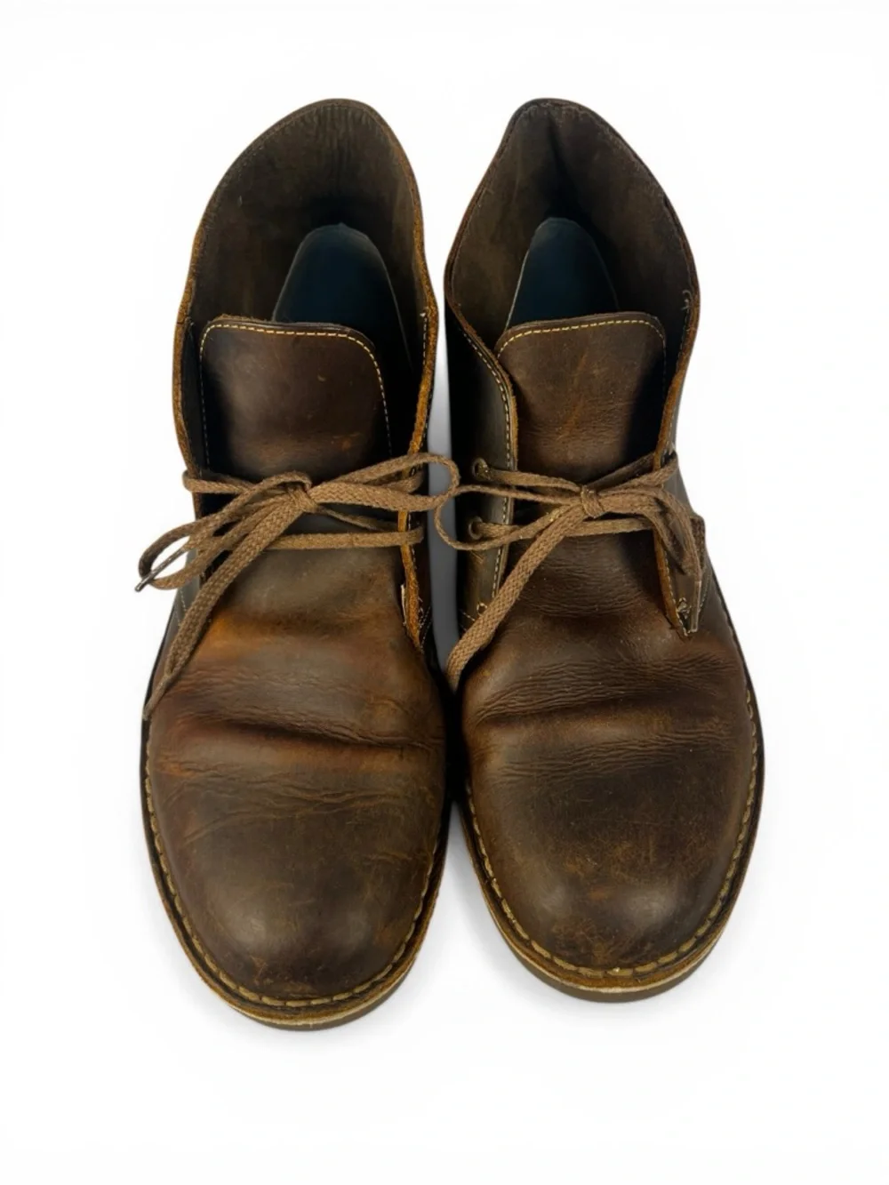 Clarks Bushacre 2 Beeswax Leather Chukka Boots Mens 10 Distressed
